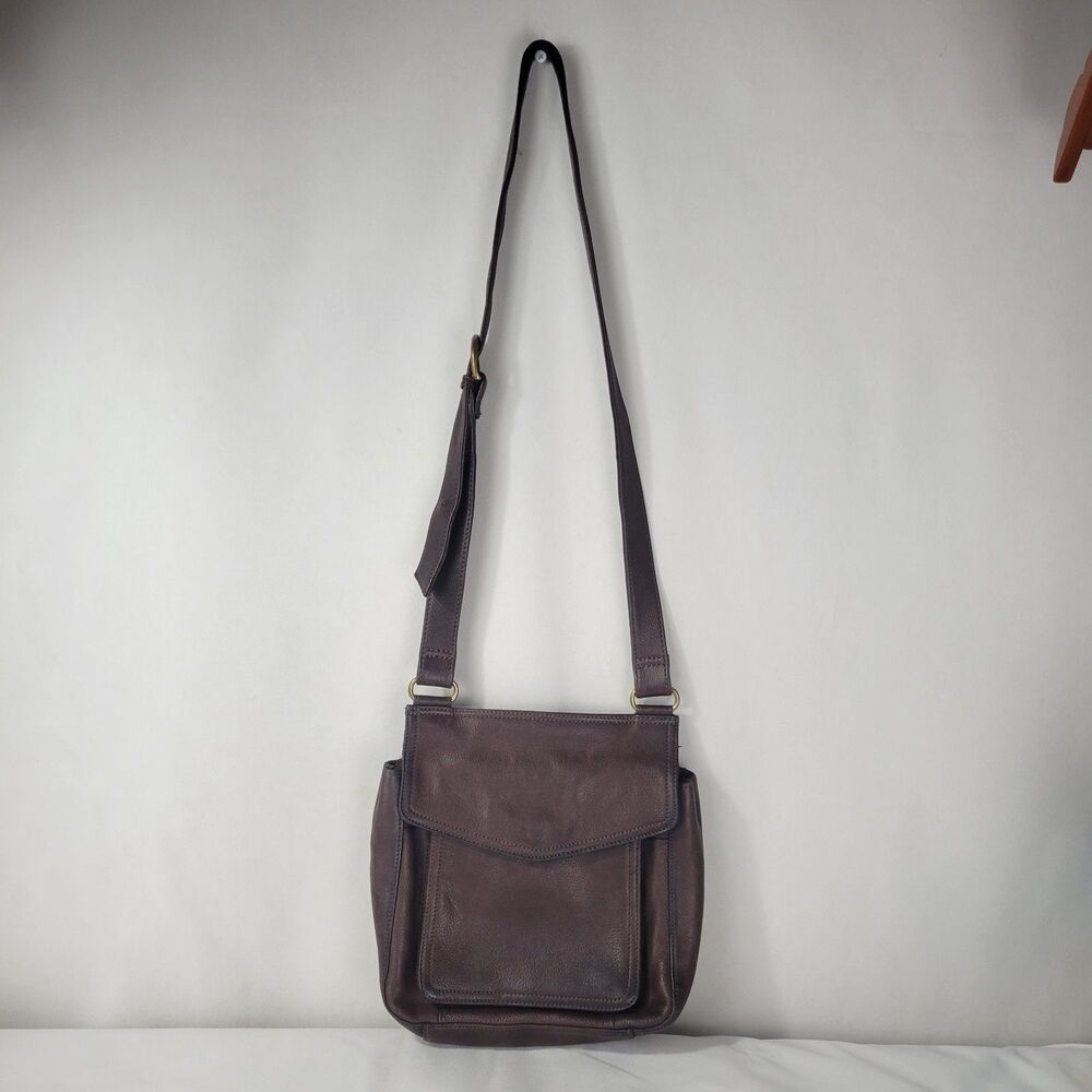 Vintage Fossil Purse Brown Pebble Leather Crossbody Shoulder Bag Y2K